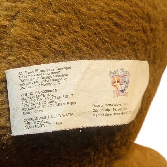 2014 Sad Sam Honey Rescue Me Heart Pillow Plush Hound Dog Stuffed Valentine 7” - Picture 7 of 7